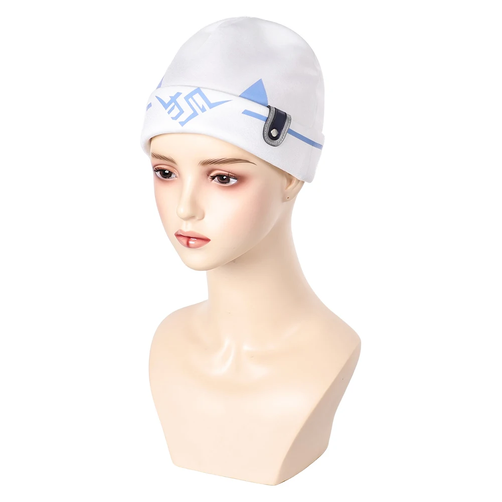 Kiriko Cosplay Hat Women Girls White Printed Hats Female Fantasy Roleplay Props Halloween Carnival Party Costume Accessories