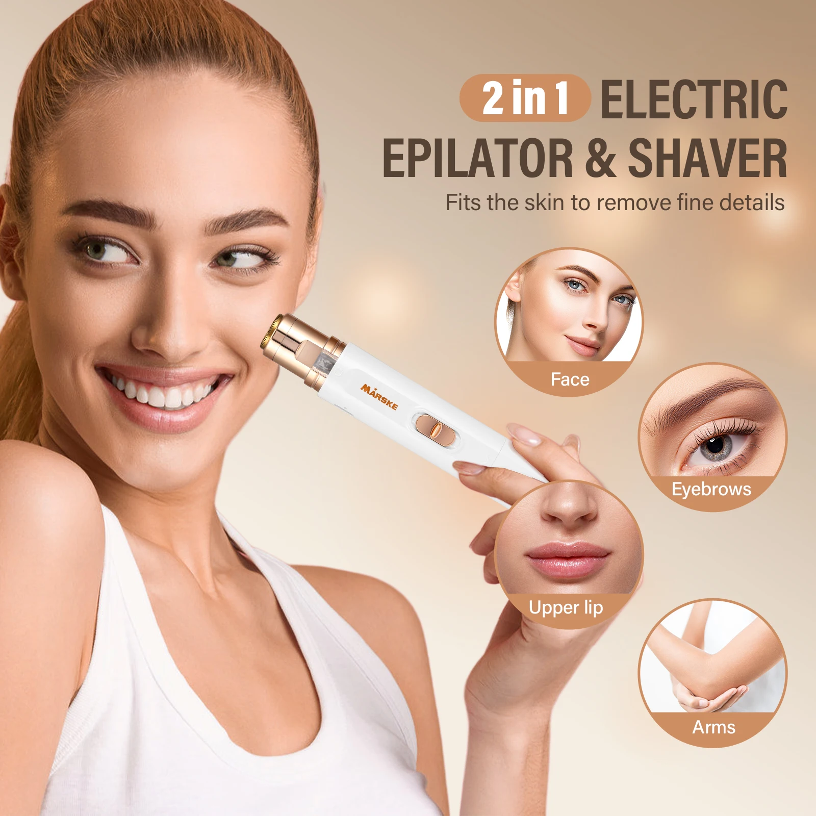 Electric Eyebrow Trimmer Mini Epilator Facial Hair Removal Portable Women Painless Razor Tool ﻿For Women's Face Slide Epilator