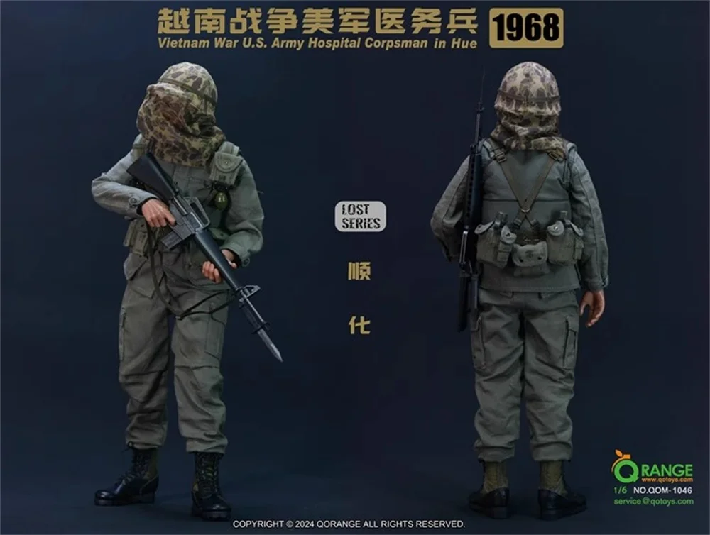 1/6 QQRANGER QOTOYS QOM-1046 US. Soldier Vietnam Hospital Operation Unit Pełny zestaw ruchomej figurki akcji Prezent dla fanów zbieraj