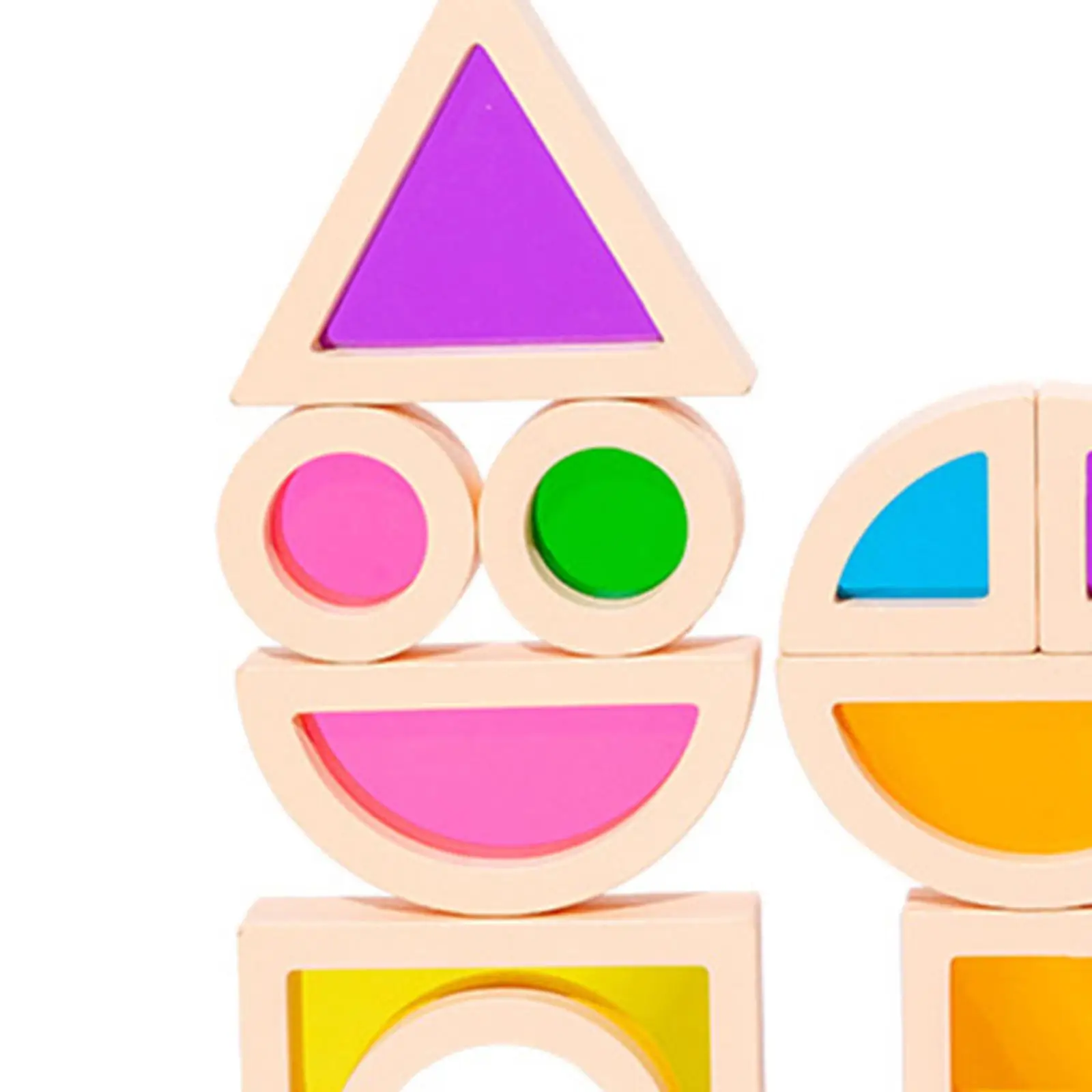 25x مكعبات بناء ألعاب مونتيسوري تعلم الشكل الملون لمرحلة ما قبل المدرسة