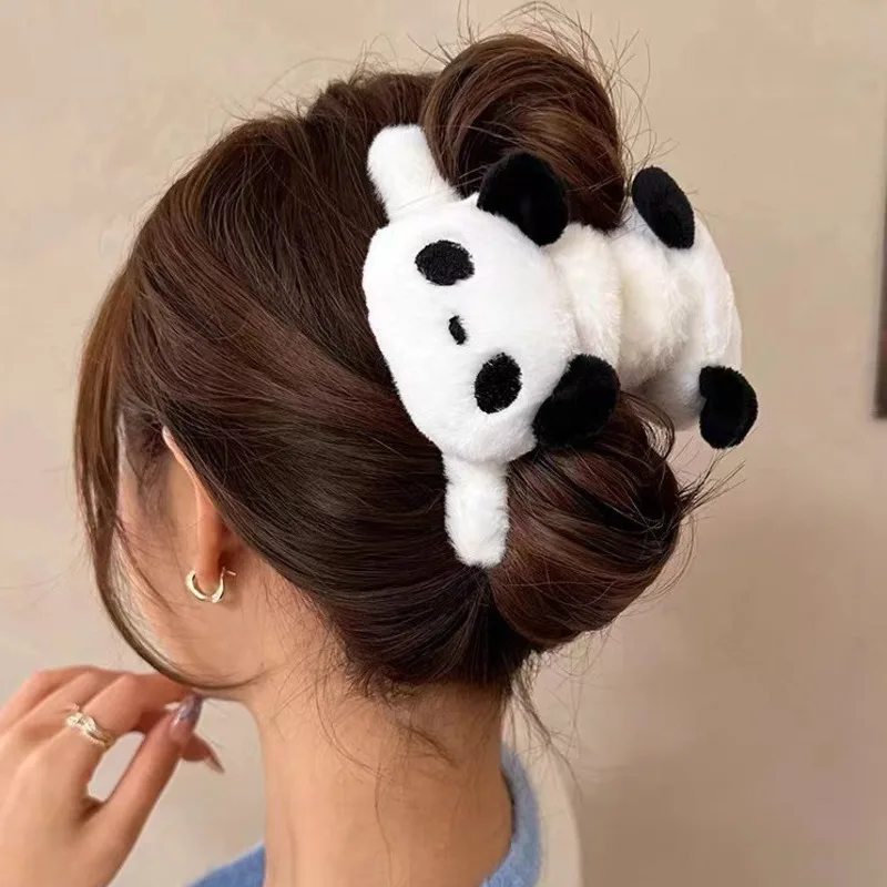 New Korean Plush Heart Hair Claws Fashion Large Hair Clips Crab Barrettes Hairgrips Hairpins for Women Hair Accessories Headwear