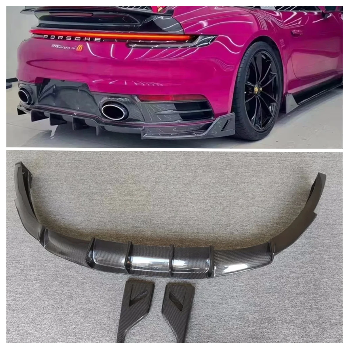 

X-style Carbon Fiber Rear Diffuser Body Kit for Porsche 992 911 Sport Design