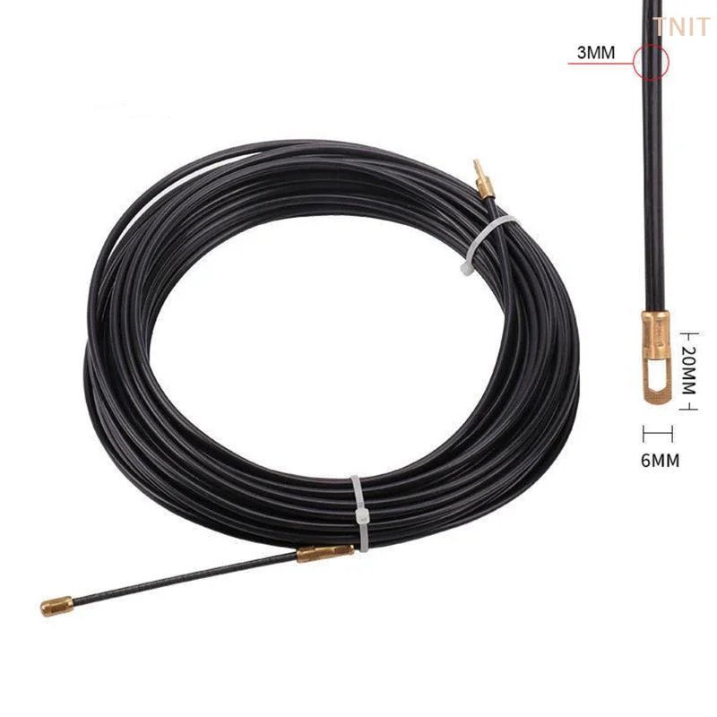 [J] 5/10/15/20/25/30M Cable Puller Nylon Electrician Spring Tape Wall Wire Lead 3mm Conduit Threader Puller Wiring Aid Tool