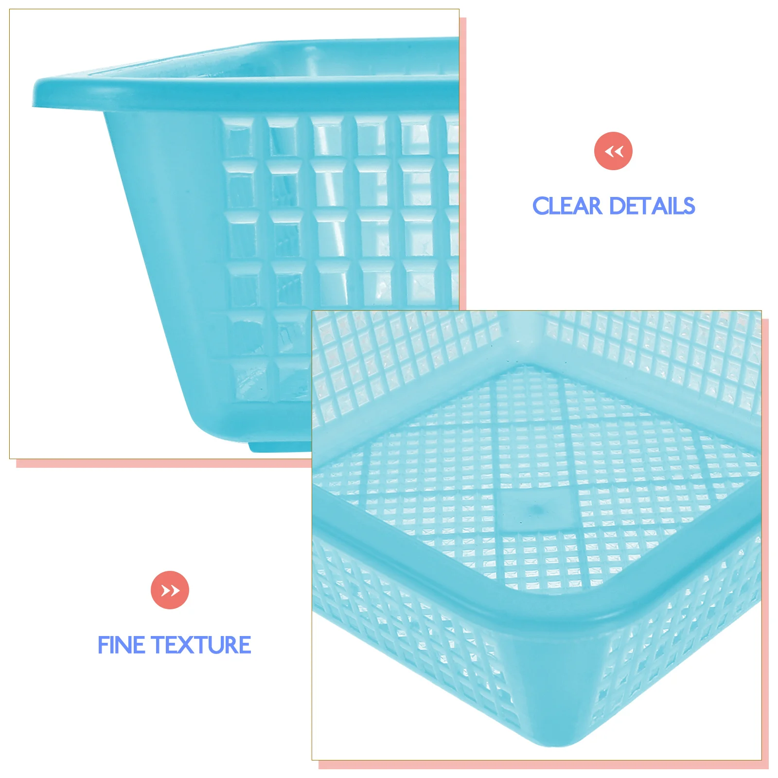 

12pcs Square Plastic Perforated Storage Basket Bin Office Drawer Shelf Desktop Tray Stationery Organizer Home School Art Craft