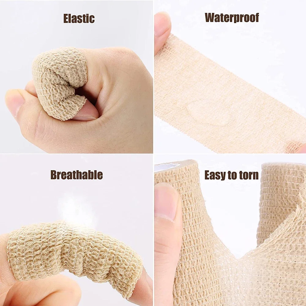 1Pcs 4.5cm Sport Tape Waterproof Athletic logy Elastic Bandage Self Adhesive Wrap Knee Muscle Sports Tape for Wrist,Ankle Sprain