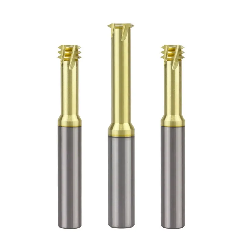 SHAZAM Tungsten Steel Micro Diameter Single/3-Tooth Thread End Mill HRC65 Stainless Steel Milling Cutter Tools M0.5-M30