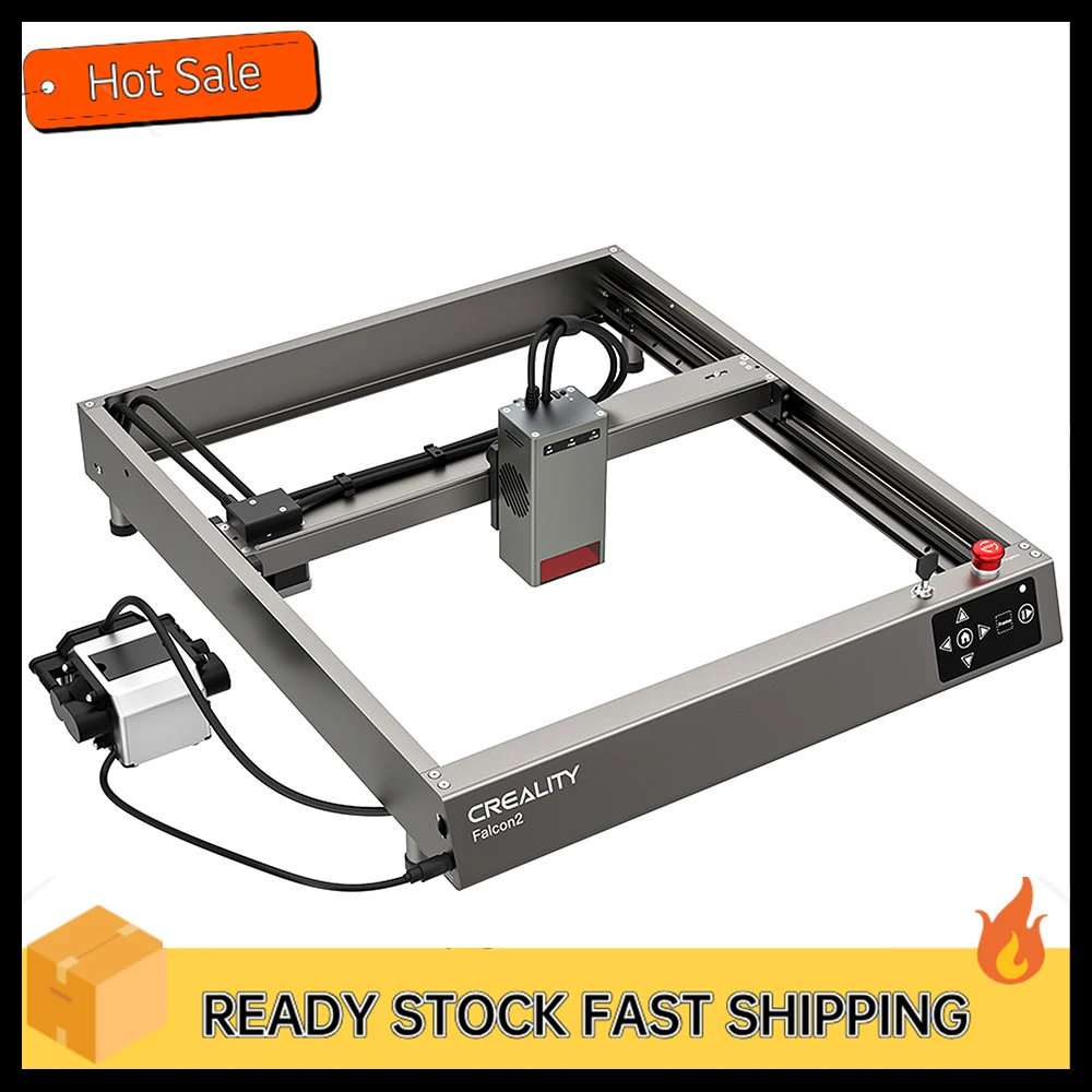 Creality Falcon2 Laser Engraver 40W Laser Head with Integrated Air Assist System High Speed Adjustable Laser Spot Steel Color En