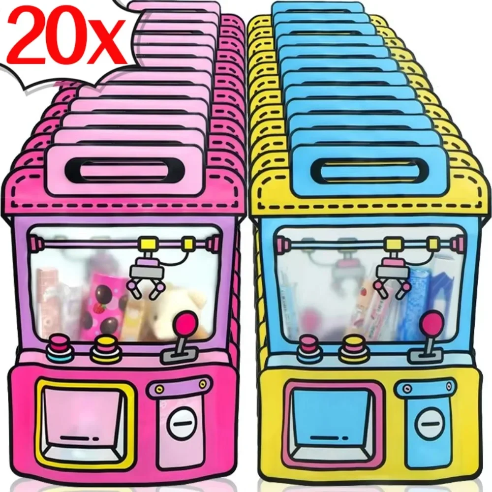 20/1PCS Creative Doll Machine Candy Bag Plastic Self-locking Handbag Birthday Party Snack Packaging Pouch Wedding Gift Decor Bag