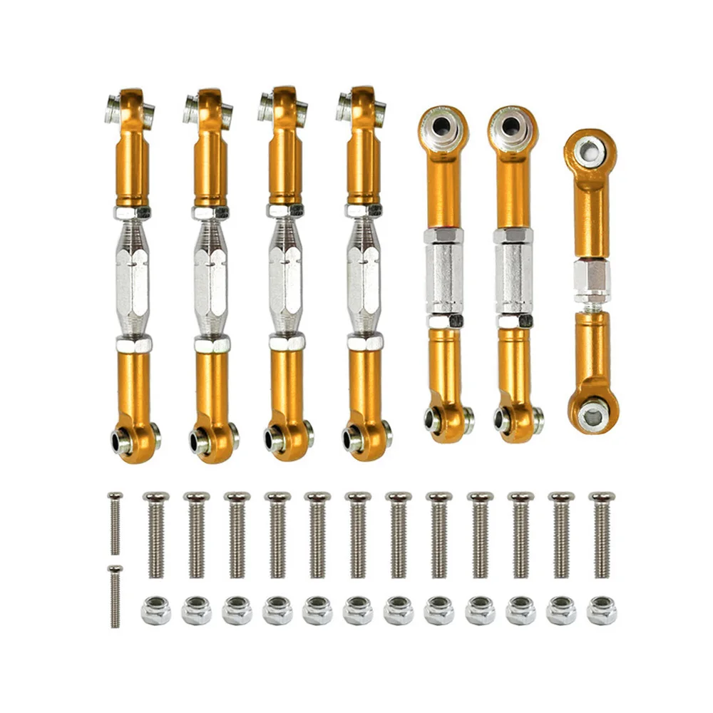 Ligação de metal servo puxar haste direção tie rod conjunto para wltoys 1:14 144001 124018 124019 rc carro atualizar peças