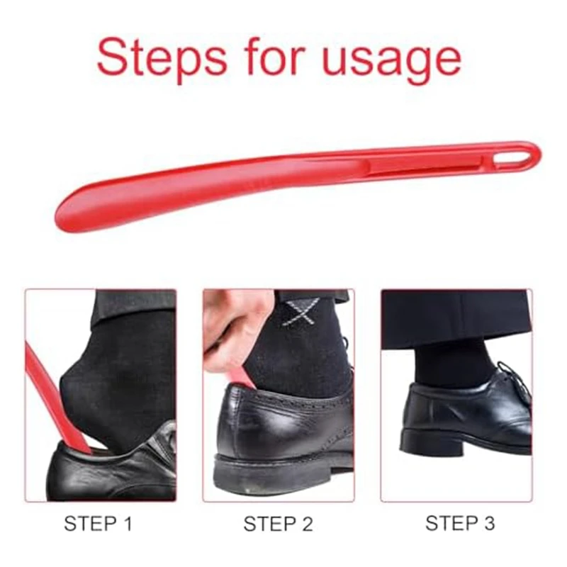 Shoehorn - 25 Cm - Short Handle - Very Stable - With Hanging Hole - Ergonomic Shape - Suitable For Men, Women, Seniors People