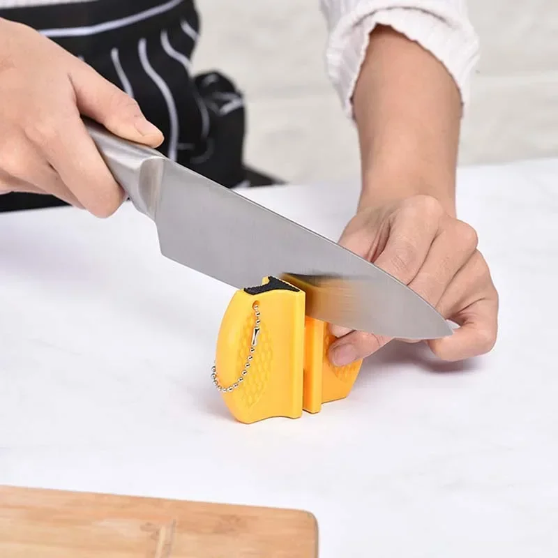 Kitchen Mini Knife Sharpener Ceramic Sharpening Stone Portable Butterfly Type Oilstone Sharpener Sharpening Tool whetstone