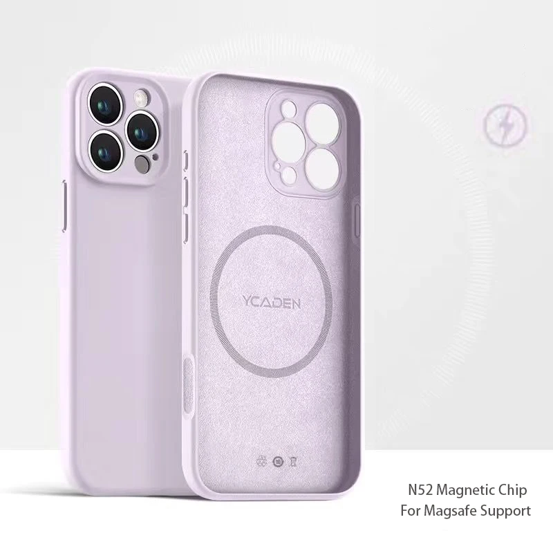 Wireless Charging Magnetic Liquid Silicone Case For Oneplus 13 13R 12 Soft Skin fluffy Lens Protection Cover