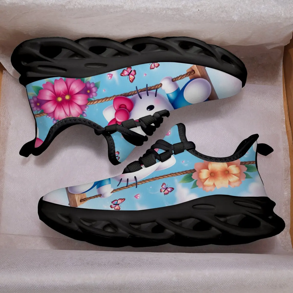 

Sneakers for Boys Kids Cartoon Hello Kitty Print Lightweight Comfortable Sneakers Kids Disney Shoes for Girl Chunky Sneakers