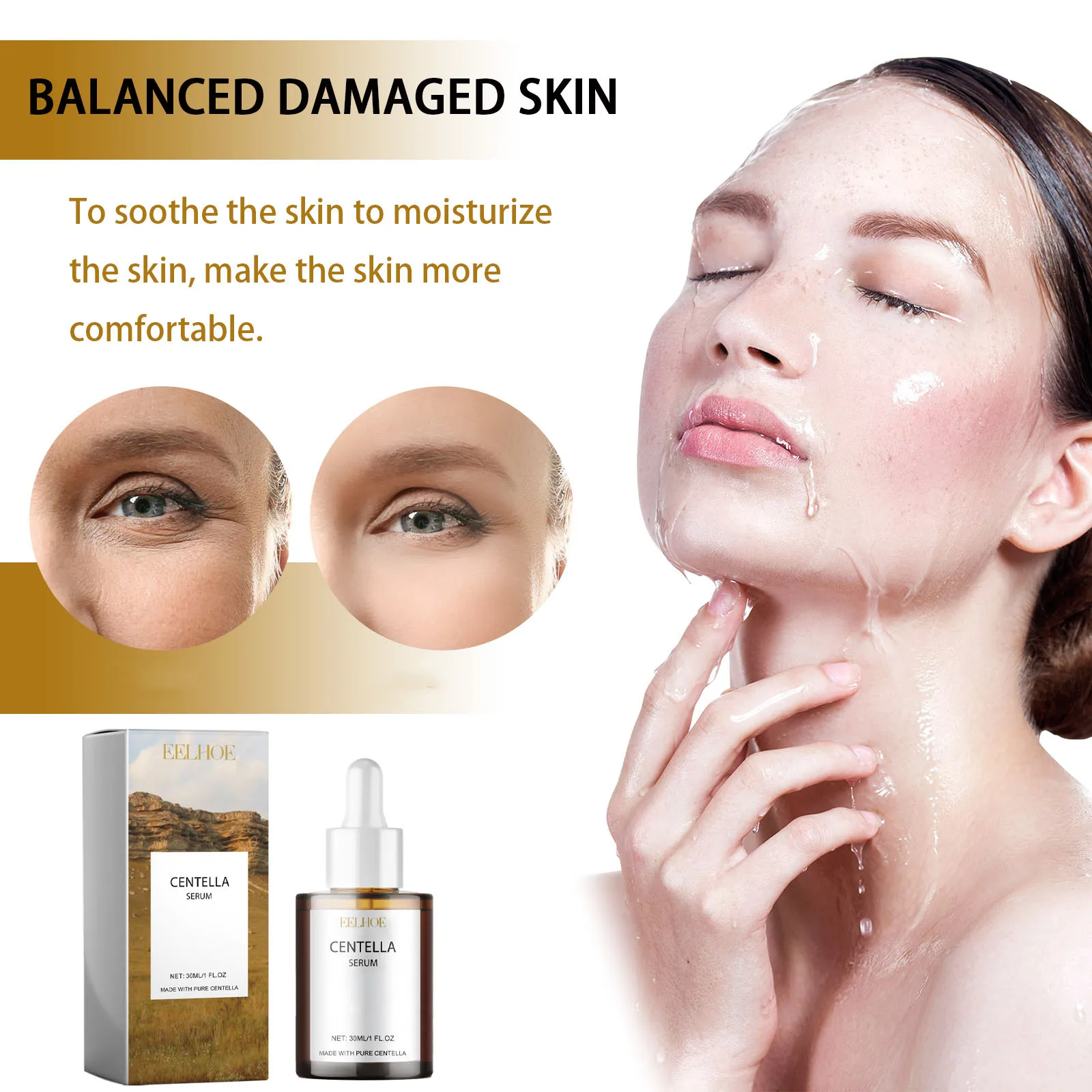 Centella Asiatica Hydrating Serum Reduces Pores Controls Oil Refines Skin Rapid Results Natural Formula for Smooth Glowing Skin