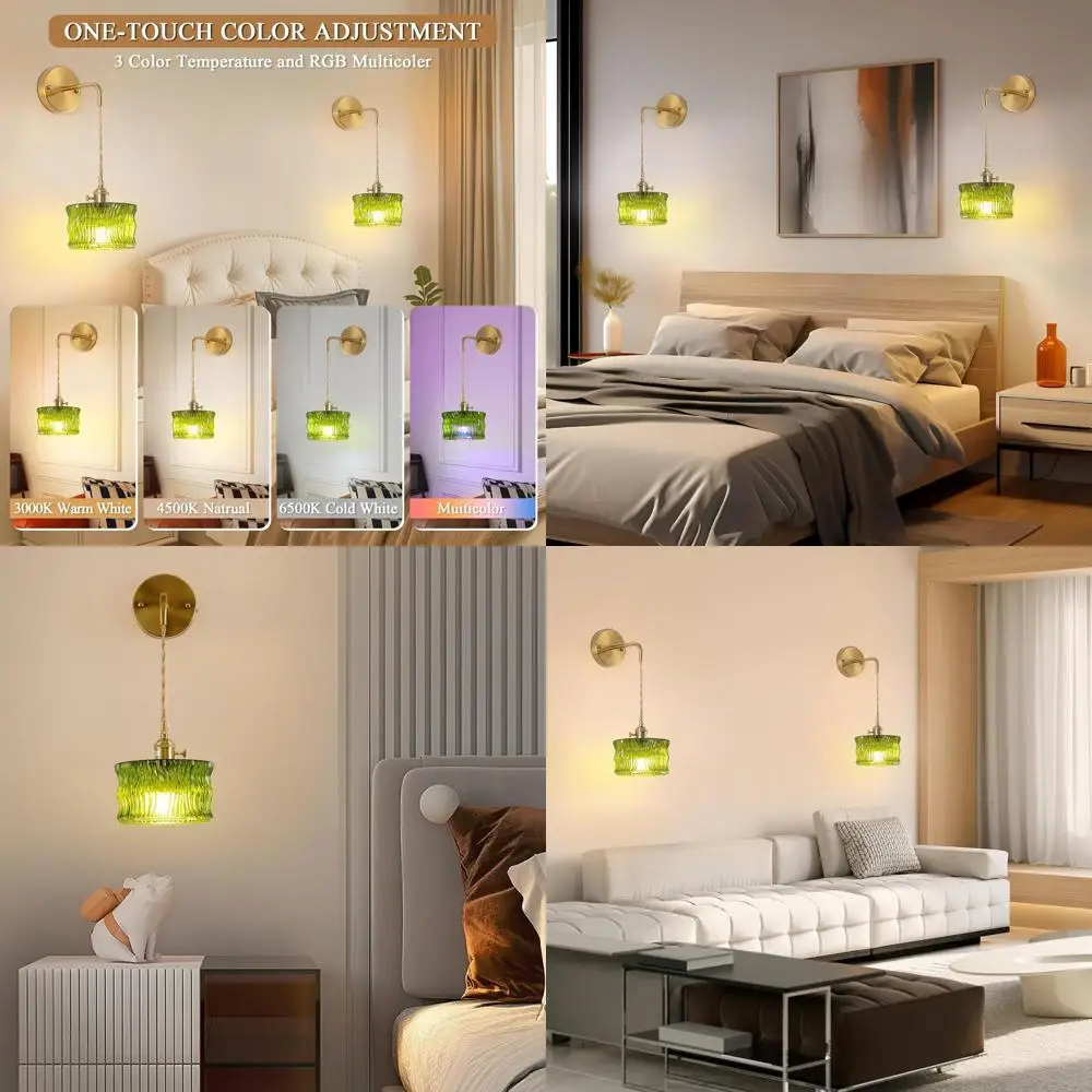 

Настенные бра на батарейках в винтажном стиле с регулируемой цепочкой, RGB-подсветка с дистанционным управлением для домашнего декора