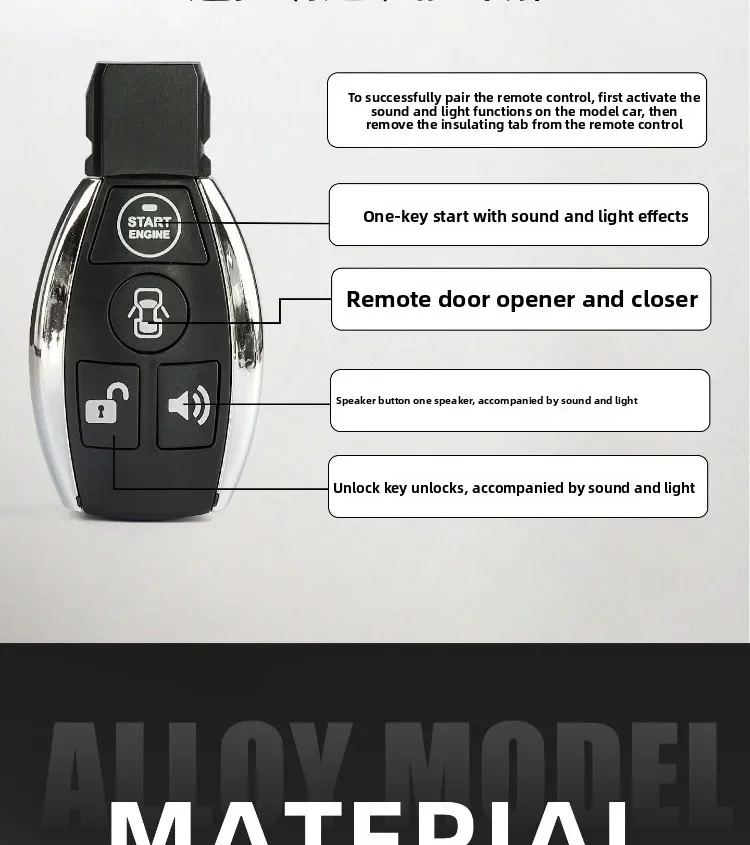 1:24 RC Auto Door S680 Alloy Car Model Sound Light Toy Diecast Alloy Car Model Collectible Gift