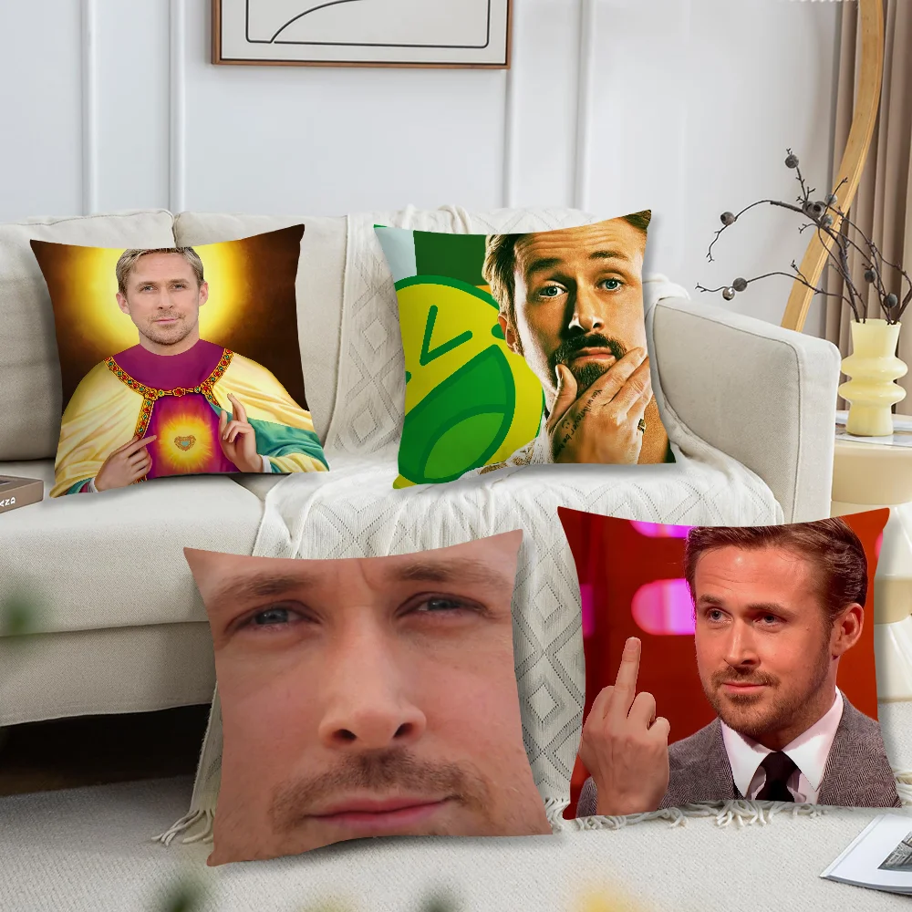 cushion cover Ryan soft Comfortable Pillow Case for Sofa Living funny Gosling Room Face Home meme office Decor Protective Covers