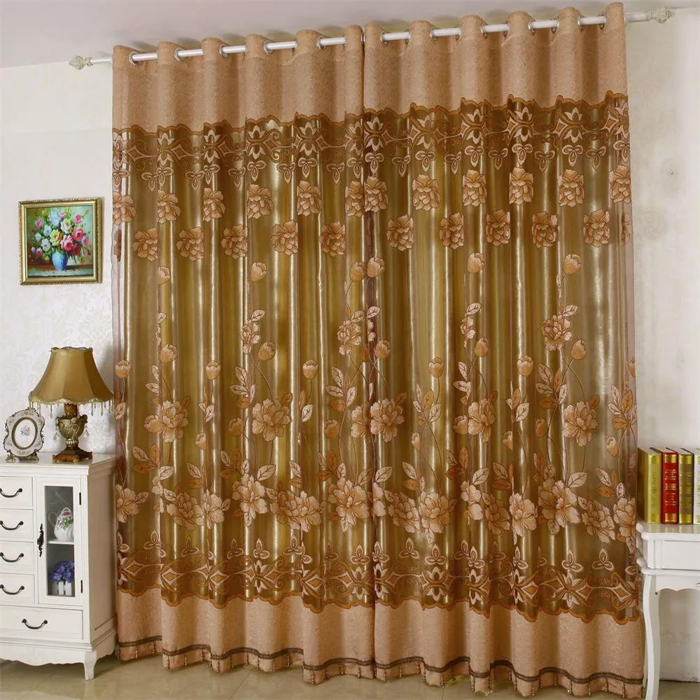 Leaves Sheer Curtain Tulle Window  Voile Drape Valance 1 Panel Fabric Decoracion Para El Hogar Moderno Decoracion Para El Hogar