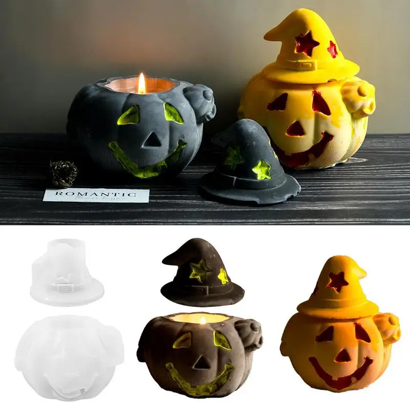 Halloween Pumpkin Candle Mold Epoxy Resin Casting Storage Ornaments Cake Baking Tools Art Crafts Candle For Household Decoration