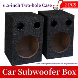 2Pcs Car Audio Modification, Bass Speaker Outer Shell, 6.5-inch Car/Home Subwoofer Empty Box ,Double Hole