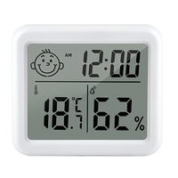 Ultra Thin Digital Thermometer Meter Automatic Electronic Humidity Monitor Alarm Clock LCD Indoor Dry Hygrometer