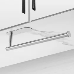 Paper Towel Mount,Thickened Stainless Steel Kitchen Paper Holder,No Dirlling Self Adhesive Toilet Roll Paper Holders Bathroom