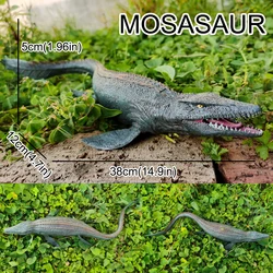 Figurka z dinozaurem Mosasaurus, realistyczny potwór starożytnego morza, model edukacyjny, ozdoba na wierzch tortu, prezent urodzinowy i świąteczny