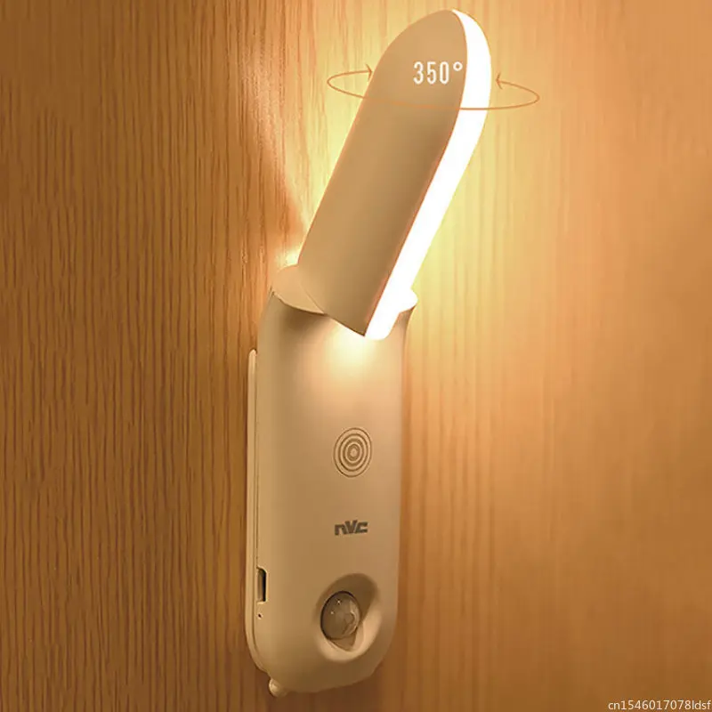 Youpin-Luz LED NVC con Sensor de movimiento para pasillo, luz nocturna de inducción magnética para mesita de noche, luces nocturnas de emergencia para armario