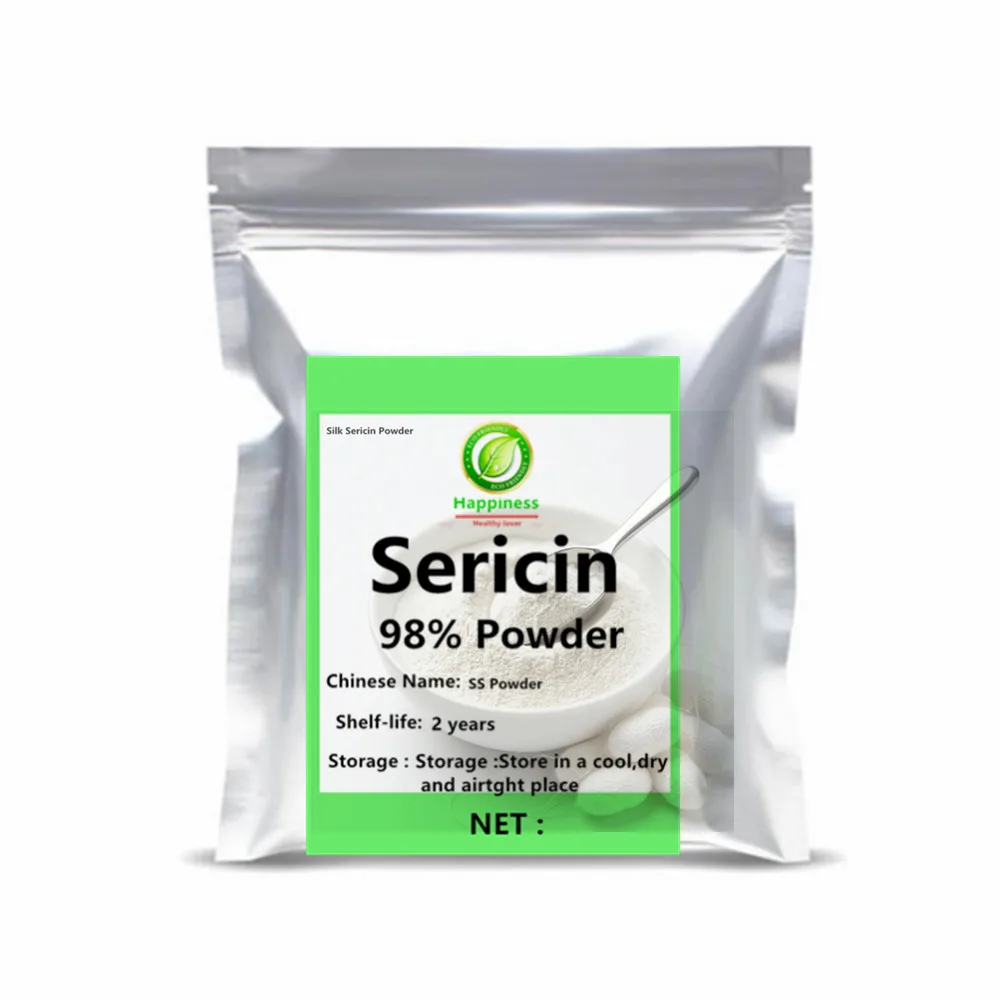 High Purity Silk Sericin Powder Natural Silk Peptide Delay Aging Moisturizing Anti Wrinkle Cosmetic Raw Material for Daily Skin