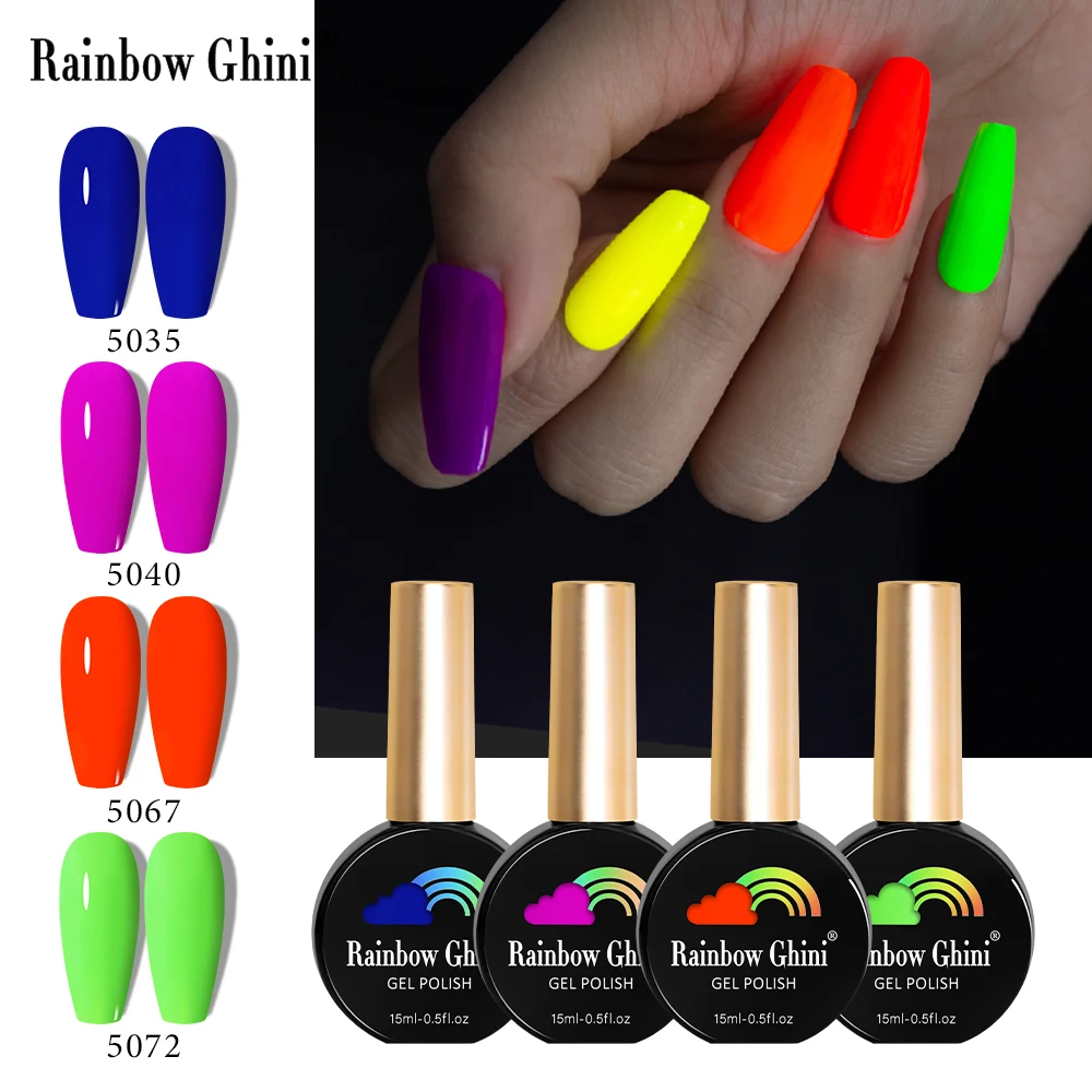 RG ใหม่ 4 ชิ้นเจลเล็บชุด 15 มิลลิลิตร UV LED เล็บเจลกึ่งถาวรเคลือบเงาชุดฤดูใบไม้ผลิฤดูร้อนยอดนิยมสีเล็บเจล