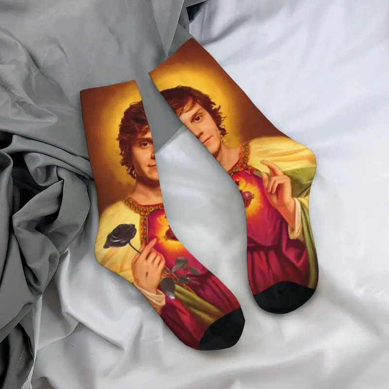 Schauspieler Star Film Evan Peter Männer Frauen Crew Socken Unisex Mode 3D bedruckte Kleider socken