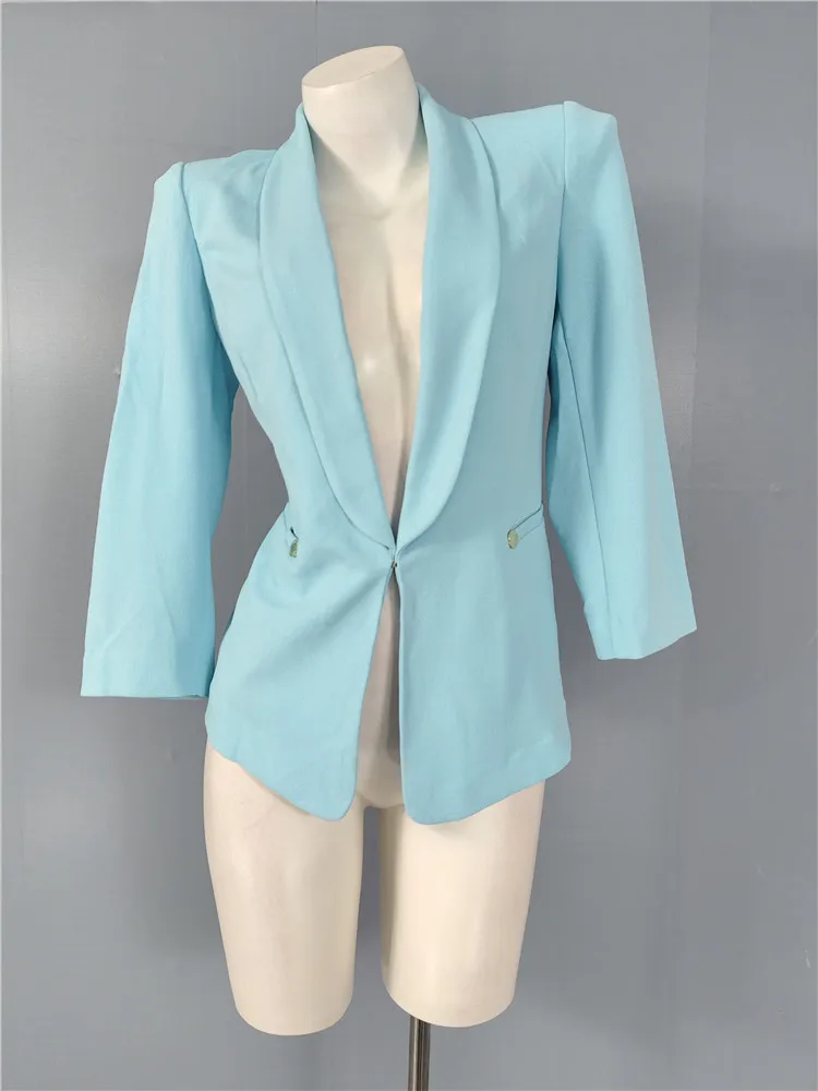 

Новая весенняя женская куртка-пиджак в деловом стиле OL: простой дизайн, на пуговицах, белая, из полиэстера, теплая, для работы и повседневной носки