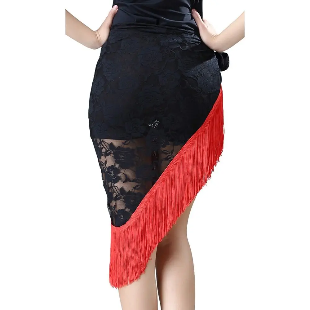 أزياء شرابة الرقص الشرقي وشاح الورك الدانتيل الأسود البوهيمي الخصر سلسلة روز المرأة حزام تنورة تظهر الأزياء #1