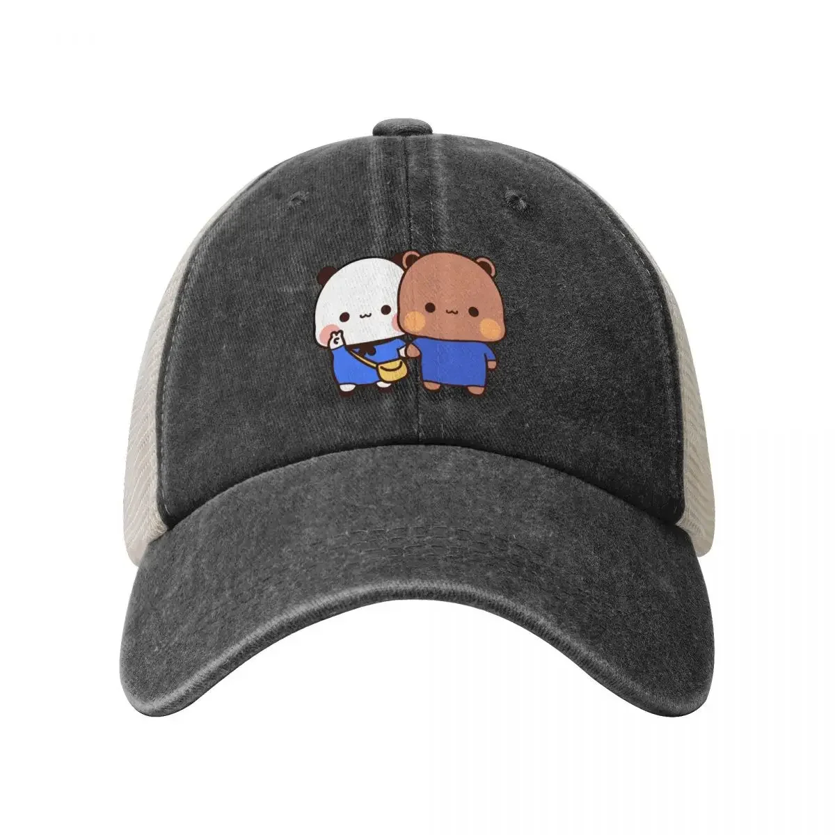 DuDu Bear and BuBu Panda twining in blue Baseball Cap Military Cap Man Visor party Hat Luxury Hat Female Men's