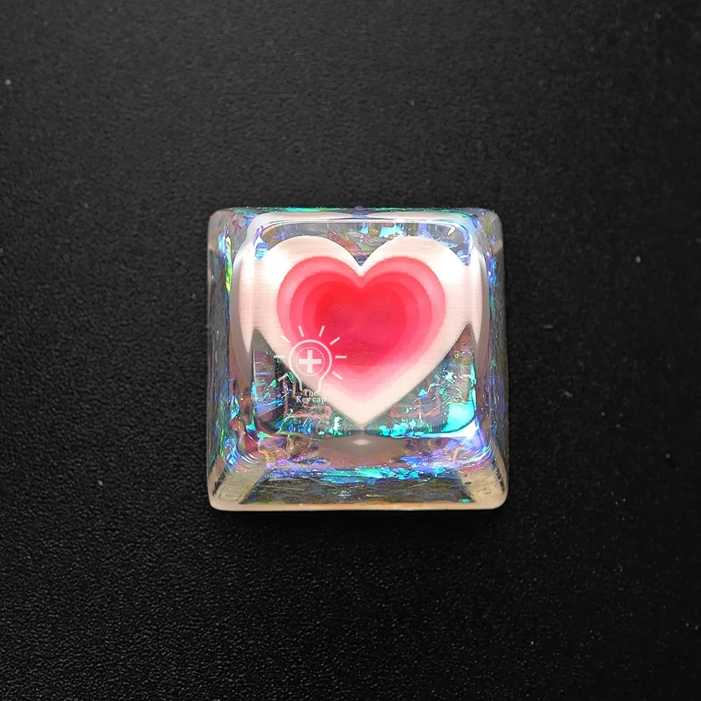 Frozen love Resin Keycap Set (4-Piece) - SA 1U Height, Cross Stem, RGB Backlit for WASD/Arrow Keys - DIY Mechanical Keyboard Art