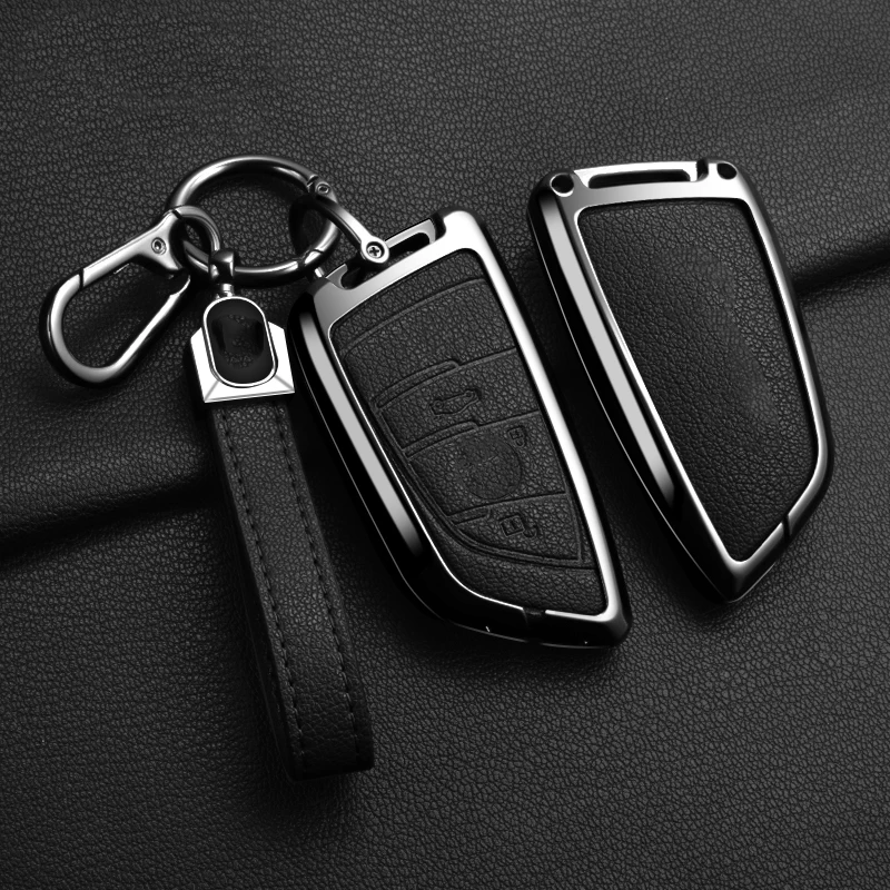 

Goat Leather Zinc Alloy Car Key Case for BMW X1 X3 X4 X5 G05 X6 X7 G20 G30 G11 F48 520 525 118i 218i 320i Key Case Car Key Fob