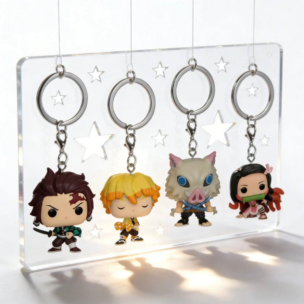 Nuevo llavero de bolsillo Nezuko Tanjirou Zenitsu Inosuke llavero lindo vinilo figura de acción juguetes regalo de Navidad