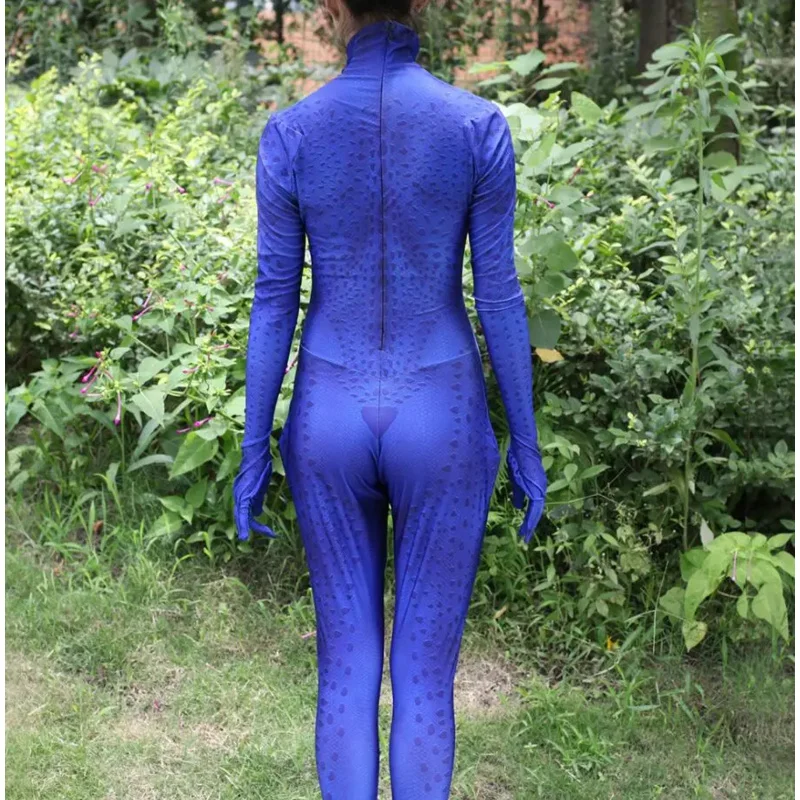 New movie X-Men cosplay costume Raven darkallme blue laminate jumpsuit mystique Halloween party suit kids adult