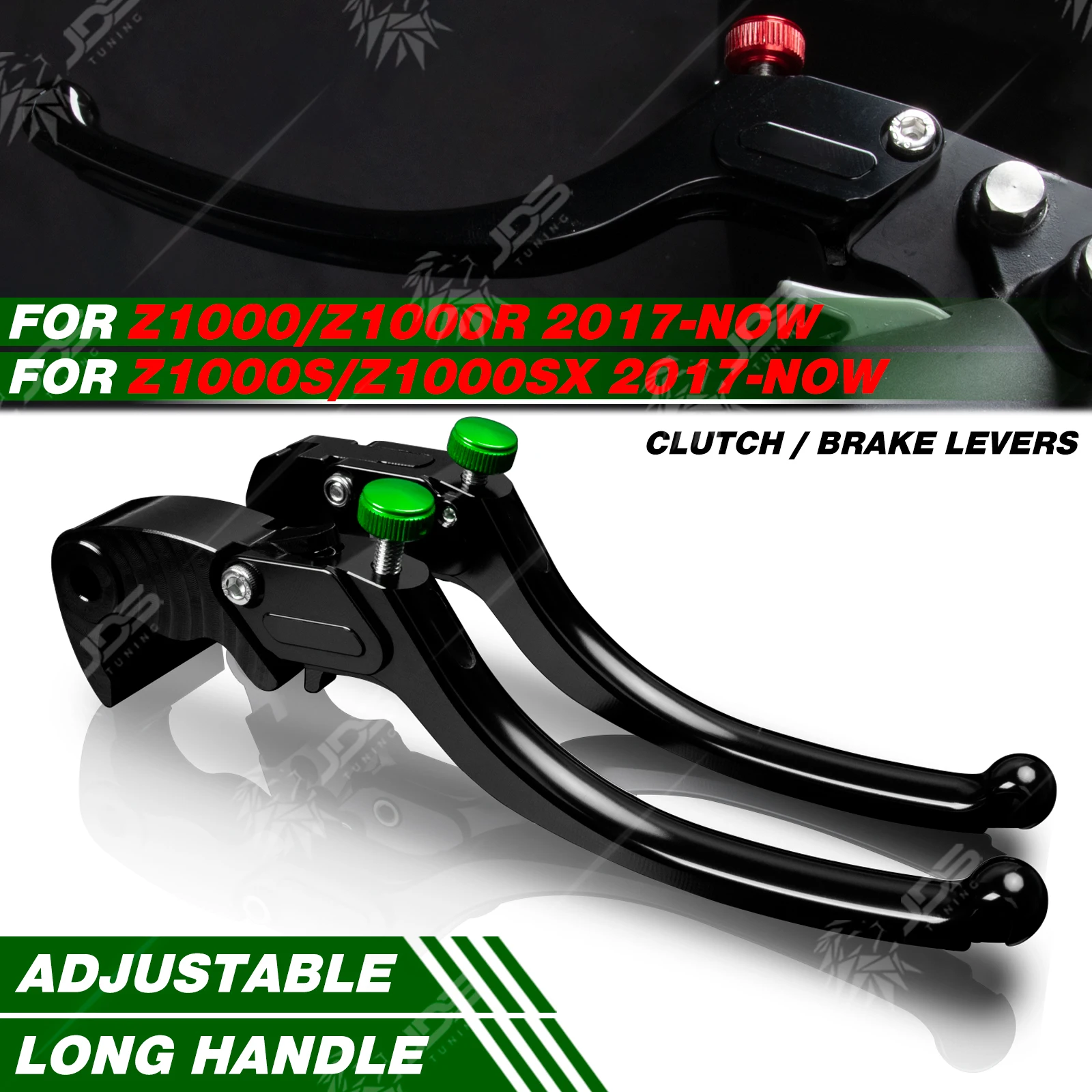 

JDSTUNING For Kawasaki Z1000/Z1000R/Z1000S/Z1000SX 2017-NOW Stepless Clutch Lever Brake Lever Set Long Handle Levers Parts