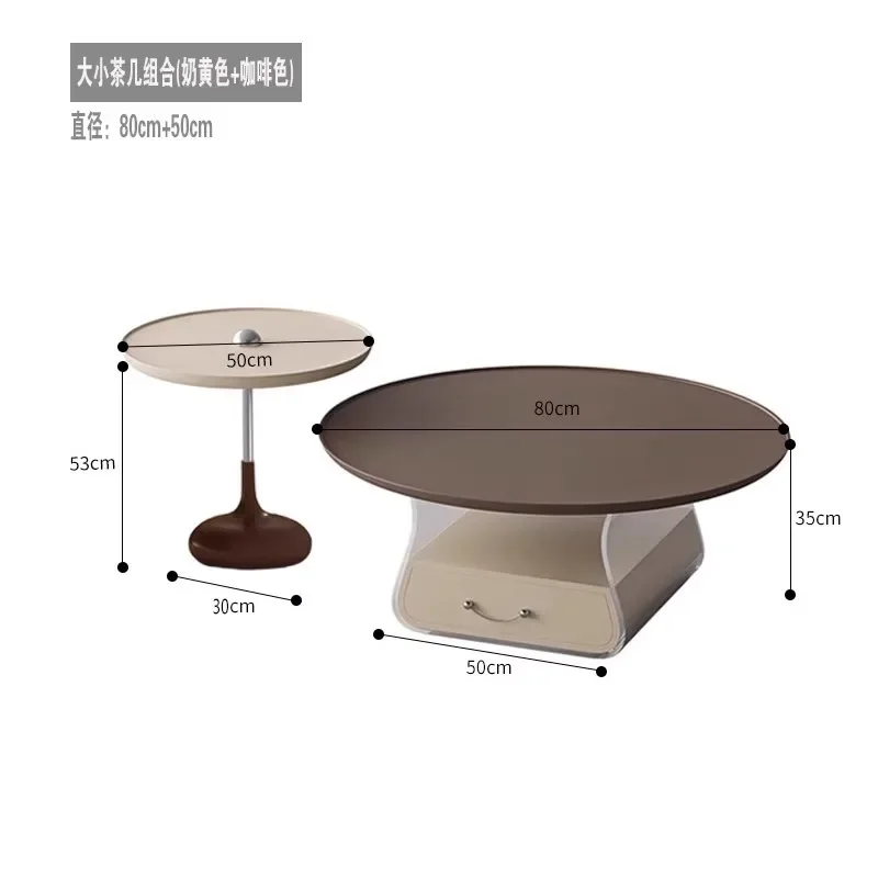 Tables basses modernes et simples pour salon, ensemble de Table ronde en acrylique avec Table d'appoint, Table centrale de luxe, meubles de salon