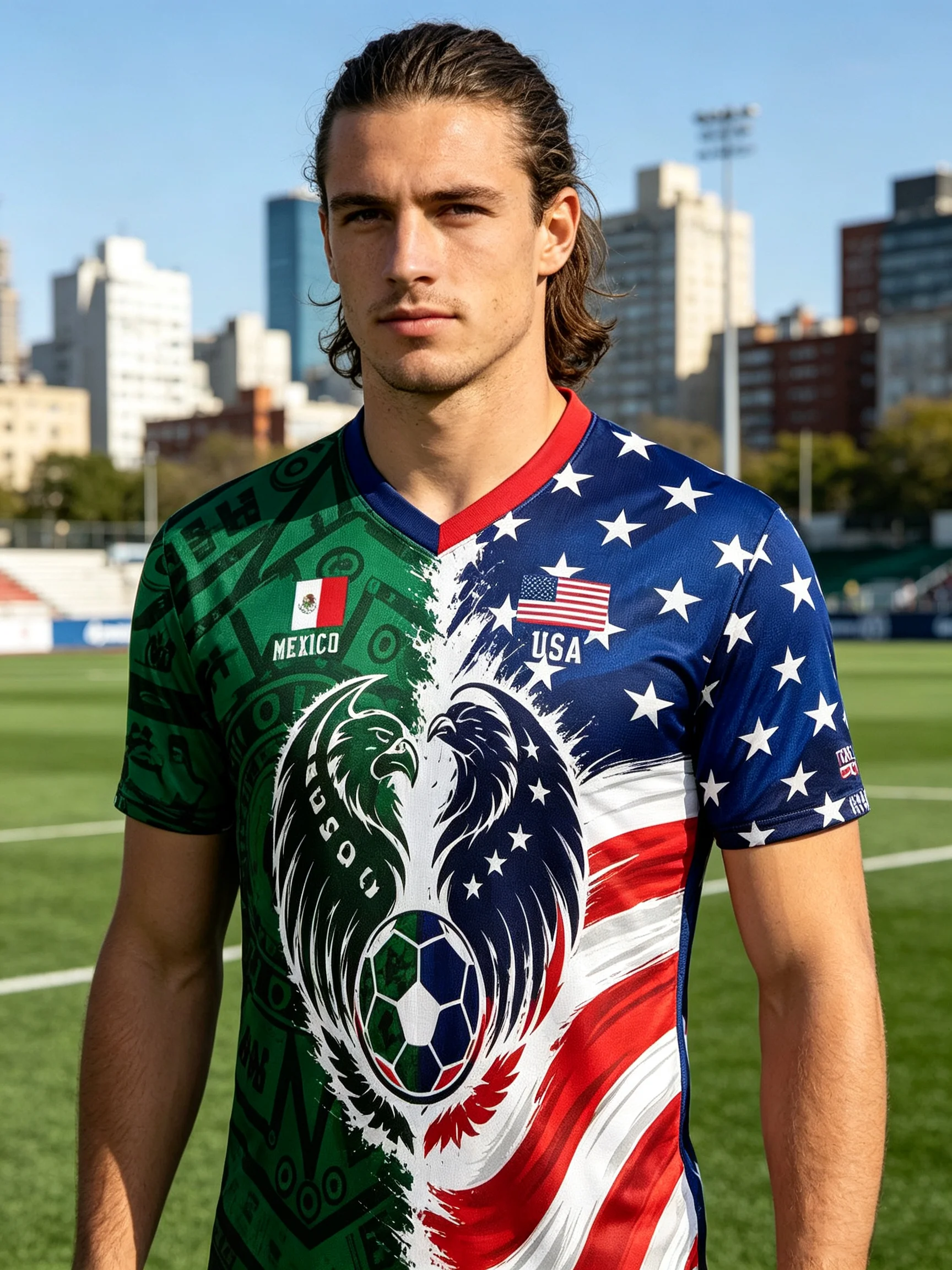 Men's navy Mexico national team football shirt. Breathable stretch material for sports and daily wear