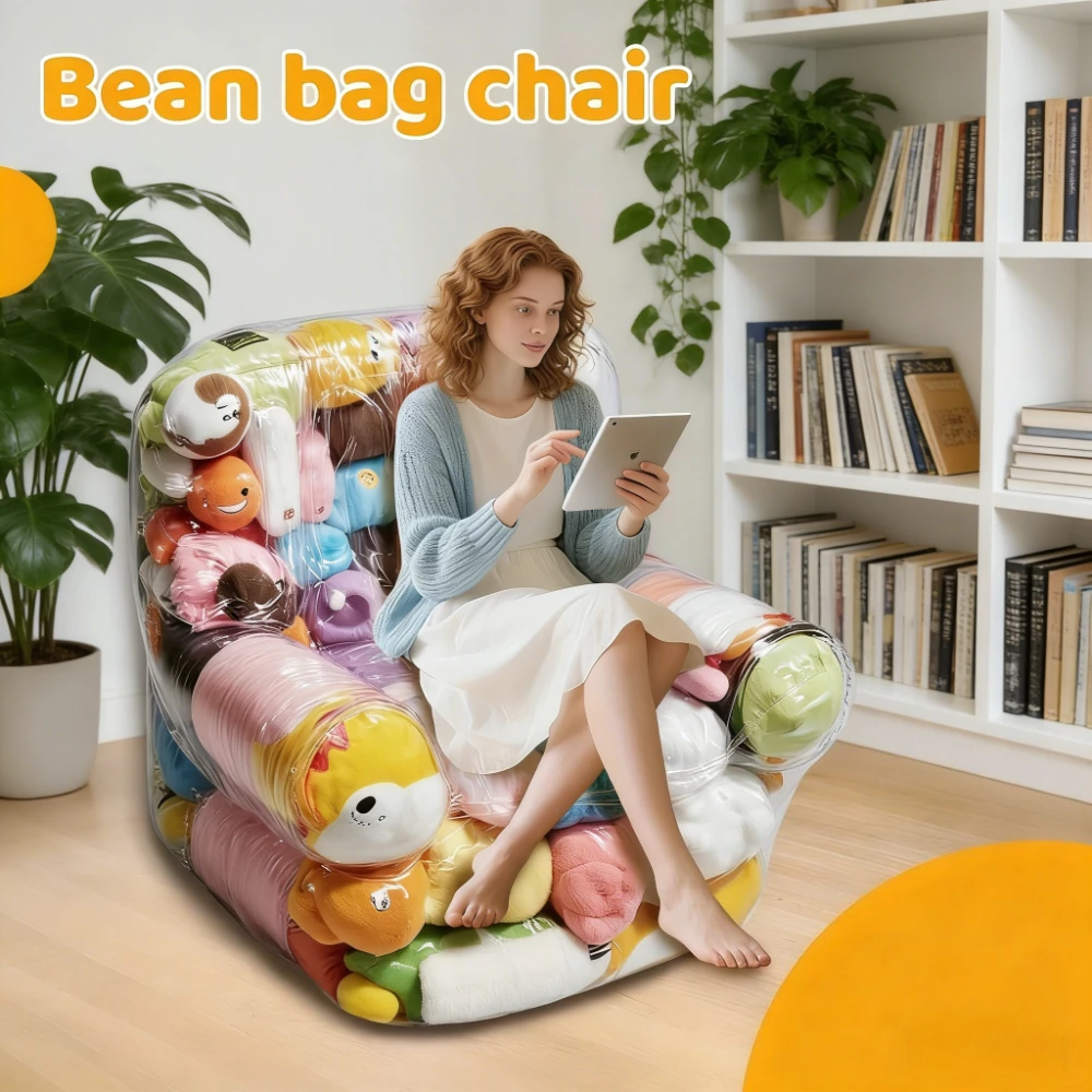 

Прозрачное надувное кресло-диван для хранения, органайзер для игрушек и бытовых принадлежностей, многофункциональное сиденье-диван