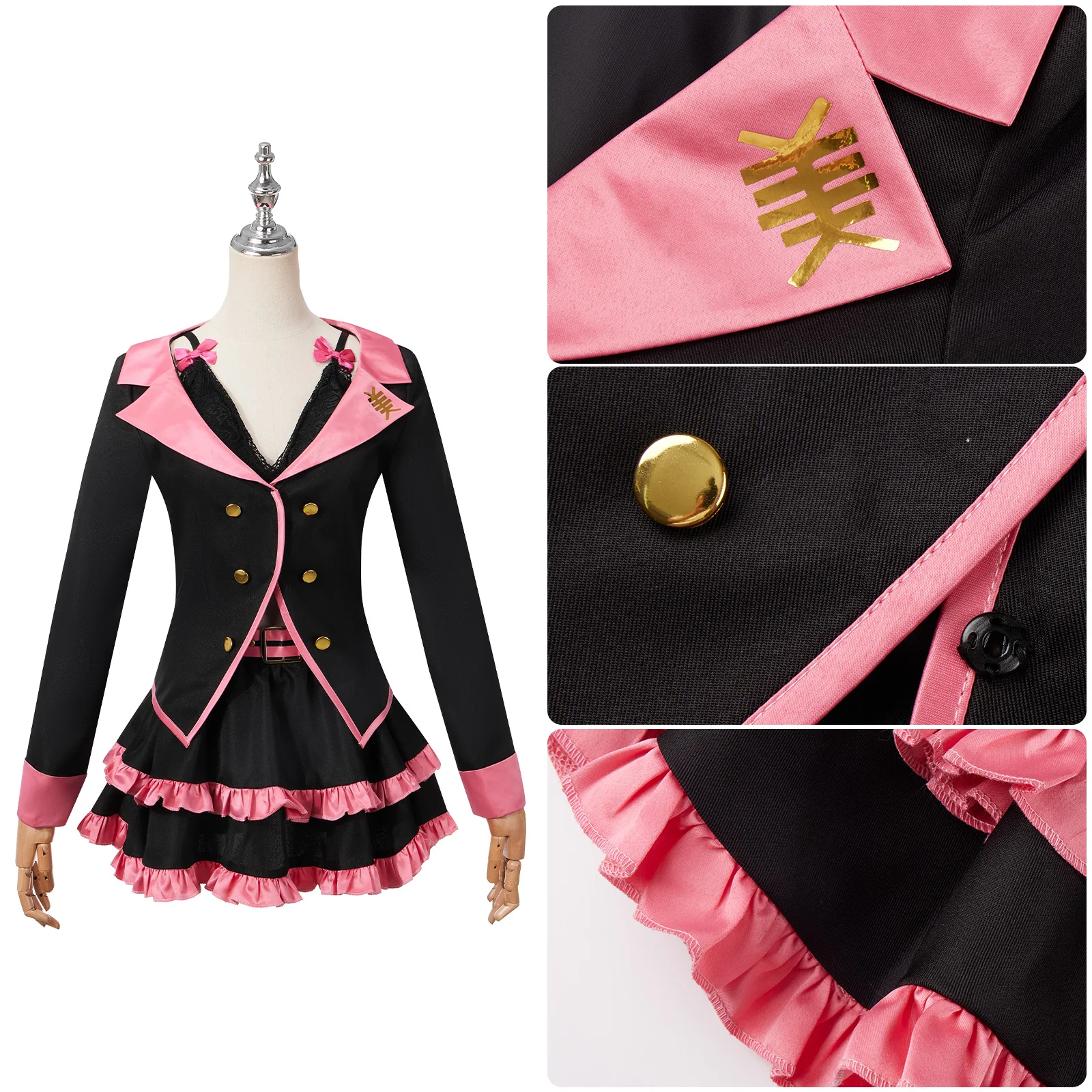 Virtual Singer Cosplay Costume Uniform with Wig Japan Midi Dress Girl Stage Performance Costume Carnival Night Party Clothes