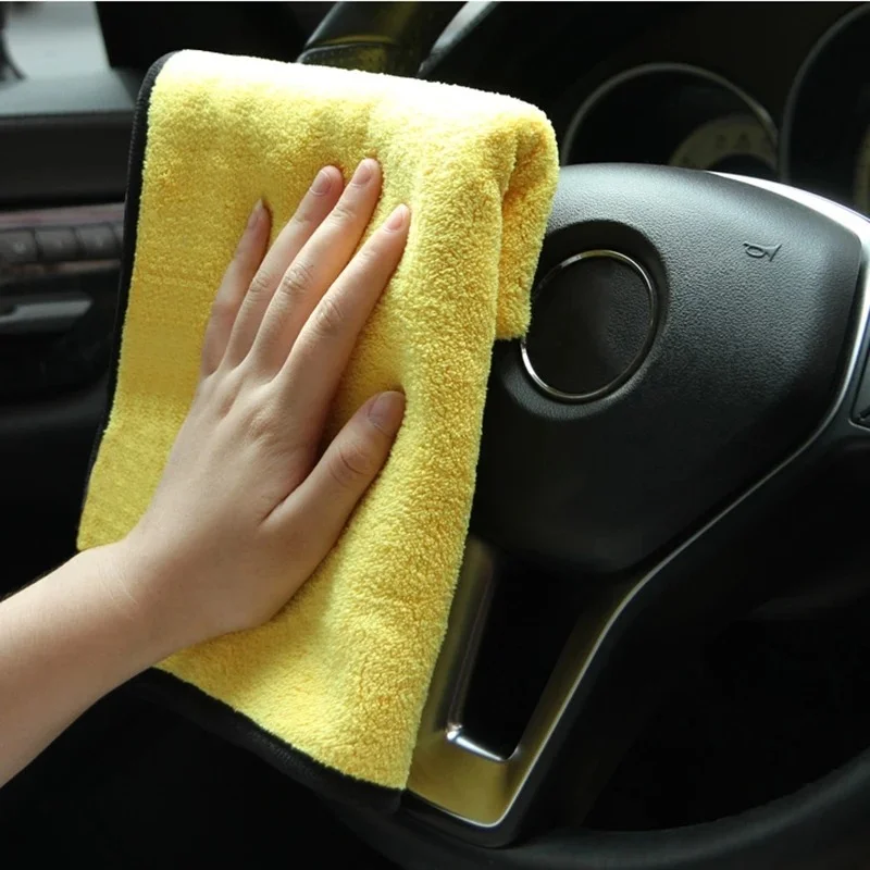 Microfiber Car Wash Towel Thicken Soft Drying Cloth Cleaning Rags Car Body Washing Towels Double Layer Clean Rags 30/40/60cm