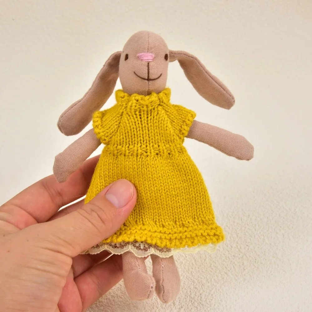 Kids Toy Rabbit Waldorf Doll Knitting Dress Kawaii Cartoon Plush Stuffed Doll Native Stuffed Handmade Doll Toy Kindergarten