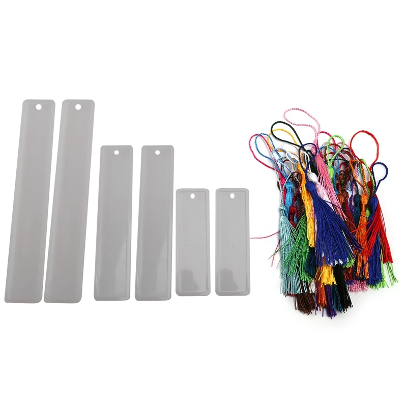 

Bookmark Molds For Resin Casting 6Pcs Resin Molds With 40Pcs Tassels Epoxy Resin Molds For Chain DIY Art Craft