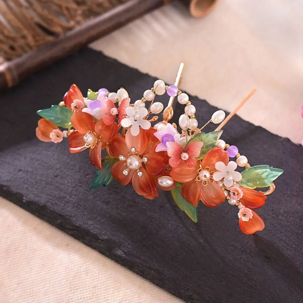 

Classical Tassel Chinese Style Hairpin Set Pearl for Buns Hanfu Hair Stick Alloy Headwear Flower Hair Comb Hairstyle Design Tool