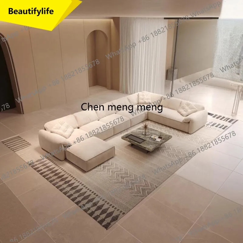 

A13 Минималистичный диван с ушками слона, тканевый диван для маленькой квартиры, гостиной, высококачественный угловой кремовый ваби говорит ветер