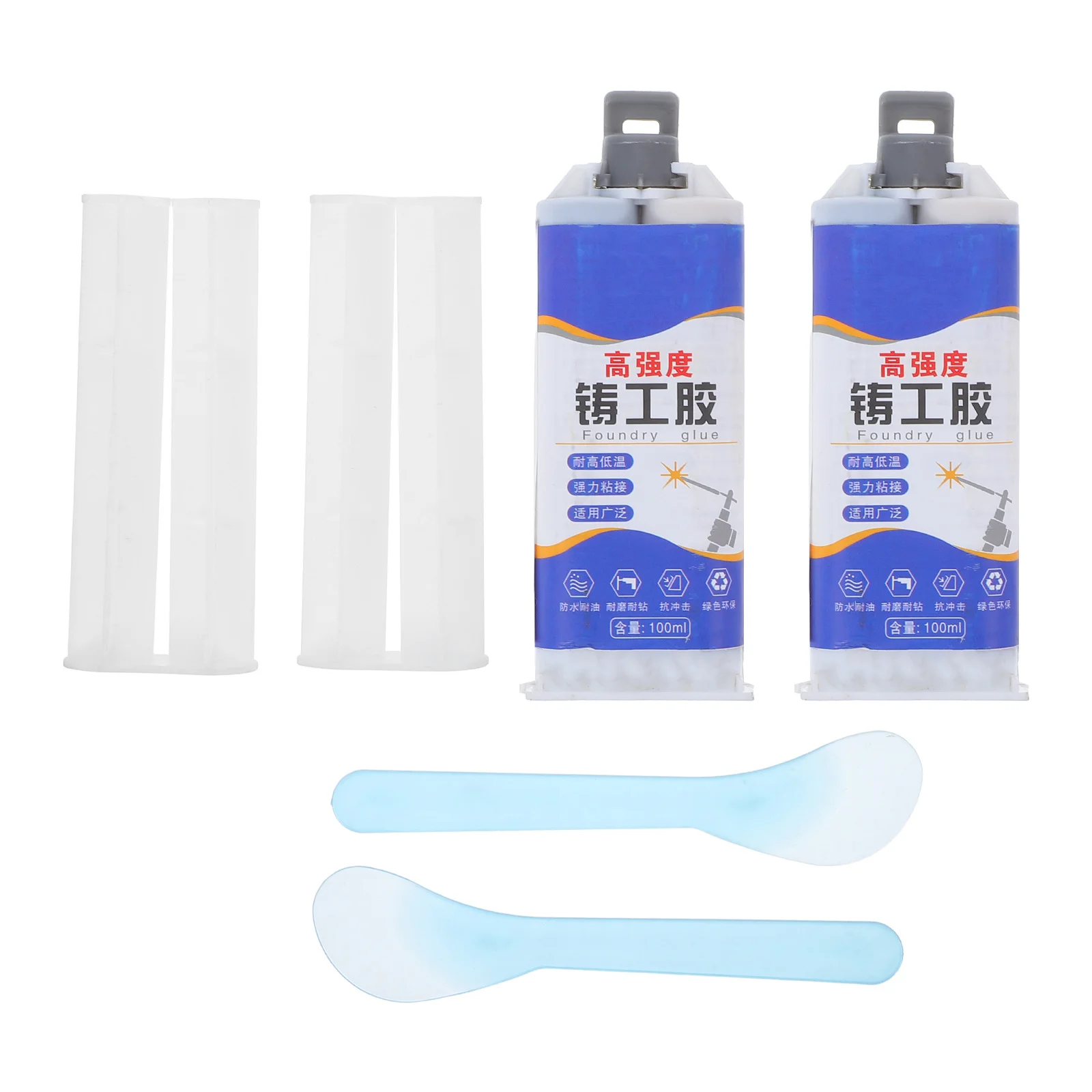 

2pcs Cast Iron Repair Paste High Strength Metal Bonding Glue Heavy Duty Welding Leak Sealing Adhesive For Automotive Machinery