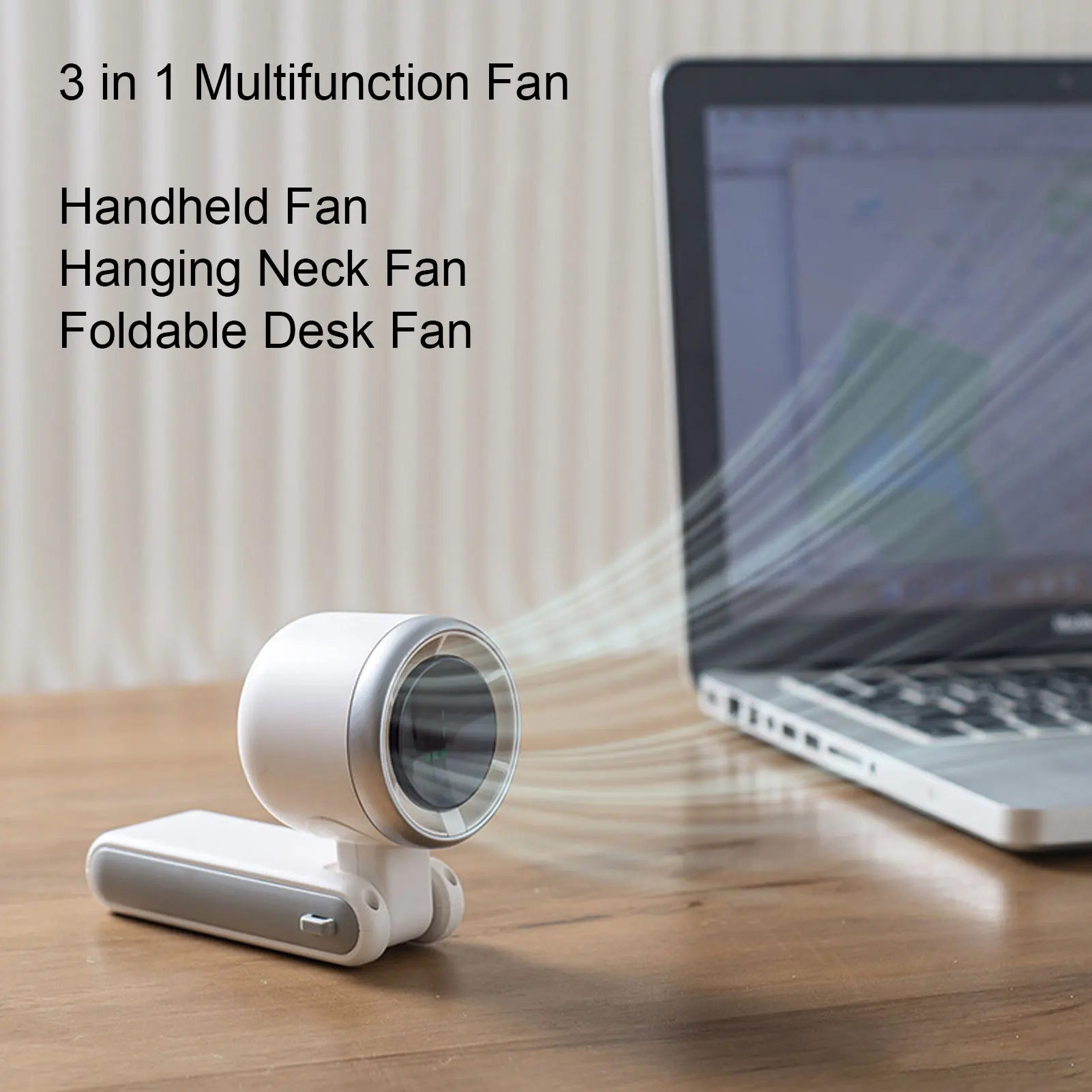 携帯型ハンディファン-3600mahバッテリー-ledディスプレイ付き-3in1-パーソナル小型扇風機-150度折りたたみ式-5段階風量調節